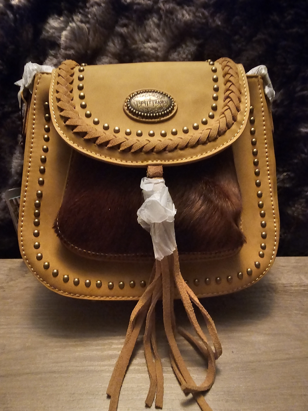 Trinity Ranch Hair-On Crossbody — NWT, Western Saddle Style